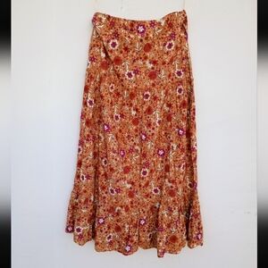 Luna Moon Floral Maxi Skirt sz M